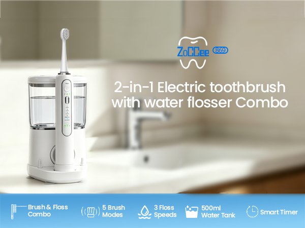 electric toothbrush with water flosser