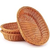 EUSOAR Wicker Basket, 12.2"x 9.5"x 2.8" 3pcs Tabletop Food Serving Baskets Trays, Bread Proofing ...