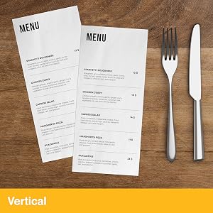 Vertical Perforated Paper - Menu Lifestlye