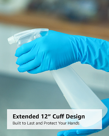 Extended Cuff Blue nitrile gloves