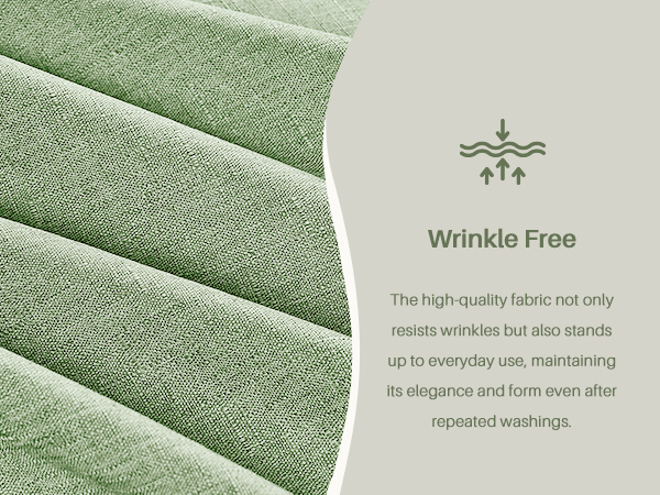 IVAPUPU Textured Linen Rectangle Table Cloth, Sage Green