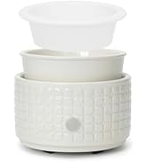 ASAWASA Ceramic Candle Warmer and Wax Melt Warmer with 1 PC Silicone Liner,4-in-1 Electric Warmer...