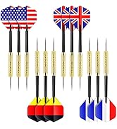 Ohuhu Steel Tip Darts, Professional Metal Darts with National Flag Flights (4 Styles) - Dart Meta...