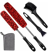 SIMPOR 5 Pack Long Handle Wheel Brush Kit for Cleaning Wheel