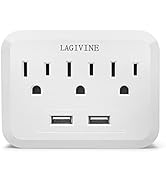 USB Wall Charger Surge Protector, 3 Outlet Extender with 2 USB Ports Outlet Adapter,Multi Plug Ou...