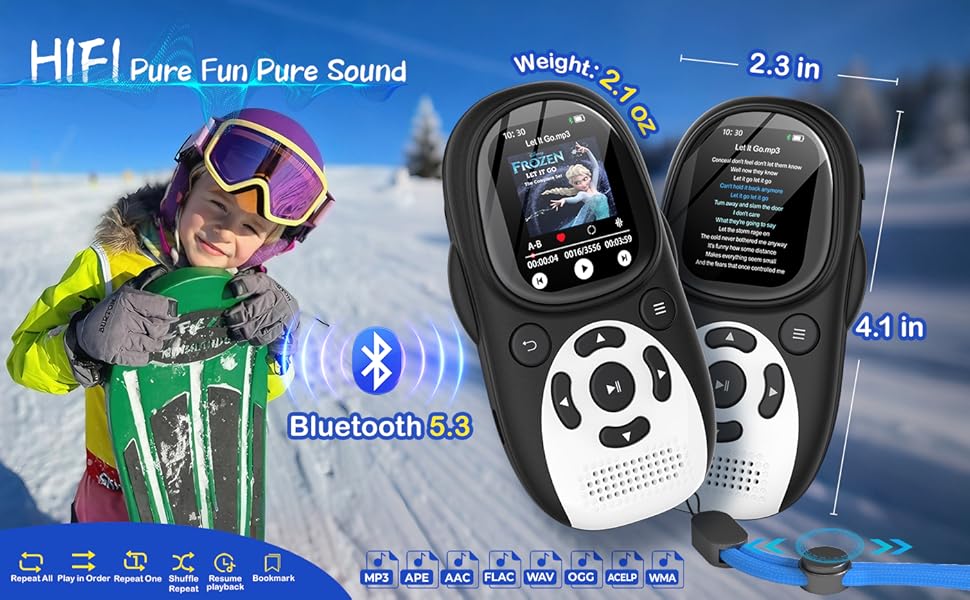 Small mp3 player with bluetooth music player for kids reproductor mp3 reproductor de musica OTG USB