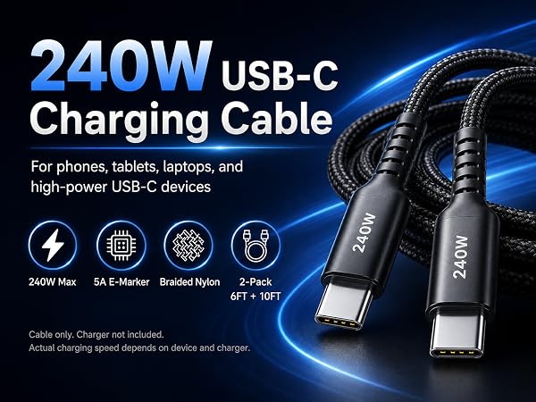240W USB-C Charging Cable
