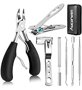 Toenail Clippers for Seniors Thick Toenails, Aucurwen Heavy Duty Toe Nail Clippers Adult Thick Na...