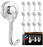 Measuring Cup and Spoon Organizer, 12 Pack 30lbs Strong Magnetic Hooks Hanging Cups and Spoons, M...