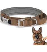 BINGPET Personalized Tactical Dog Collar with Engraved Name Plate and Patches,Adjustable Military...