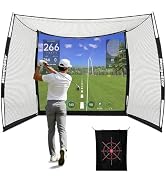 MangoStar Golf Net, 11x8ft Golf Simulators Hitting Net with High-Density Impact Screen and Target...