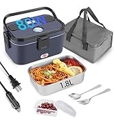 IXIIE Electric Lunch Box Food Warmer Heater for Adults 80W, 1.8L Portable Upgraded Heated Lunch B...