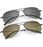 Vepiant 2 Pack Aviator Bifocal Reading Glasses UV400 Protection Sunglasses Outdoor Readers Drivin...