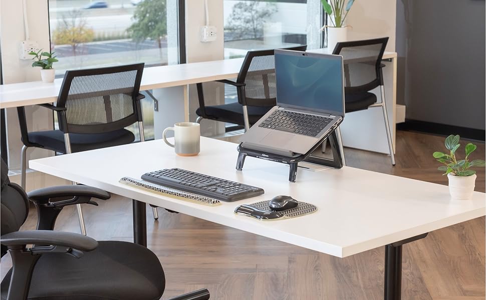 desk, wrist, rest, wrist rest, keyboard, mouse pad, fellowes, organize, ergo