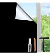 HIDBEA Mirror Blackout Window Film,100% Light Blocking Room Darkening Window Privacy Film,Mirror ...