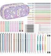 65PCS Aesthetic School Supplies with Cute Pencil Case, Pastel Highlighters Gel Pens Mechanical Pe...
