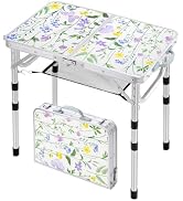 Sportneer Camping Table:Small Folding Table Portable Table 23.6" L X 15.7" W 4 Height with Mesh L...
