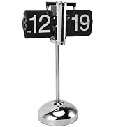 Retro Flip Clock, Stainless Steel Automatic Page Flip Clock, Flip Clock,Retro Flip Down Clock Mec...