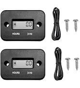 Gasedin 2 PCS Inductive Hour Meter, Waterproof 3V Vehicle Inductive Tachometer, Universal Inducti...