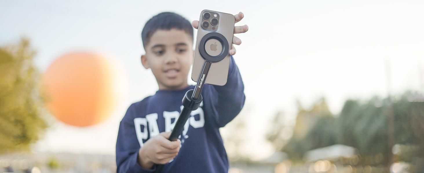 KraftGeek magsafe phone tripod stand with remote