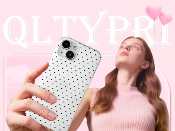 QLTYPRI Cute Polka Dot Phone Case