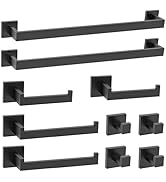 TURS Matte Black 10-Piece Bathroom Hardware Set Towel Bar Set SUS304 Stainless Steel Towel Racks ...