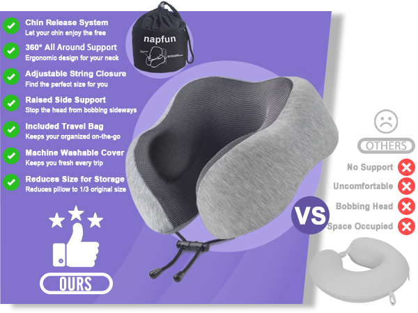 napfun travel pillow - comparison