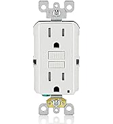Leviton GFCI Outlet, 15 Amp, Self Test, Tamper-Resistant with LED Indicator Light, Protection fro...