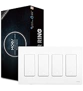 MoesGo WiFi Smart Light Switch, Single Pole & 3 Way Smart Switches 4 Gang, Neutral Wire Required,...
