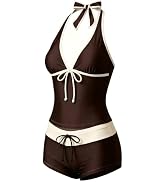 Tankini Swimsuits for Women with Shorts, Sexy Halter Bathing Suit, Y2K Two Piece Summer Look for ...