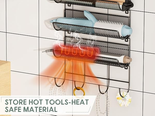 door-hanging hair tool storage