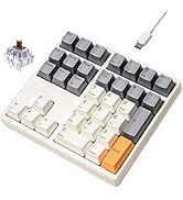Mechanical Number Pad,34 Key Wired USB Numeric Keypad White Backlit Hot Swappable Numpad with PBT...