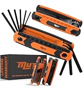 Mutt Tools 17pc Folding Allen Wrenches Sets – Includes an SAE and Metric Allen Key Set – Folding ...