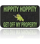 Funny Door Mat Hippity Hoppity Get Off My Property Sarcastic Welcome Mat 30"(W) X 17"(L) Non-Slip...