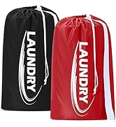 Sylfairy 2 Pack XL Laundry Bag with Strap,Heavy Duty Travel Laundry Bag,Rip-Stop Dirty Clothes Sh...