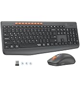 MEETION Wireless Keyboard and Mouse, Silent Full Size Multi-Device Bluetooth Keyboard and Mouse, ...