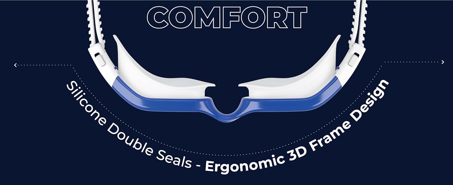AQTIVAQUA Swimming Goggles with Wide Lens and Leak-Proof Design
