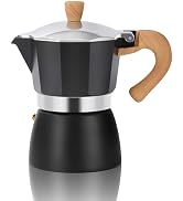 ShanSon Moka Pot Stovetop Espresso Maker 3 Cup 5 oz Italian Coffee Maker Manual Cuban Coffee Perc...