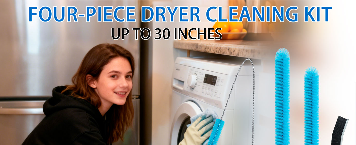 ???1_01 Dryer Vent Cleaner Kit Refrigerator Coil Cleaning Brush
