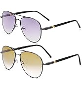 Vepiant 2 Pairs Spring Hinge Invisible Bifocal Reading Glasses UV400 Protection Sunglasses Outdoo...