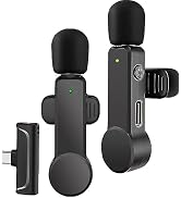 NPTCL 2 Pack Lavalier Microphone USB C Wireless Lav Mic for Android Phone Noise Canceling Mini La...