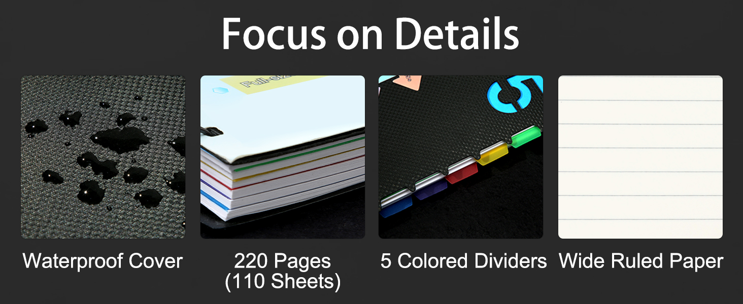 notebook with tabs