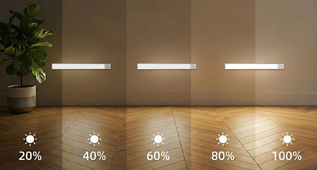 long press to adjust brightness