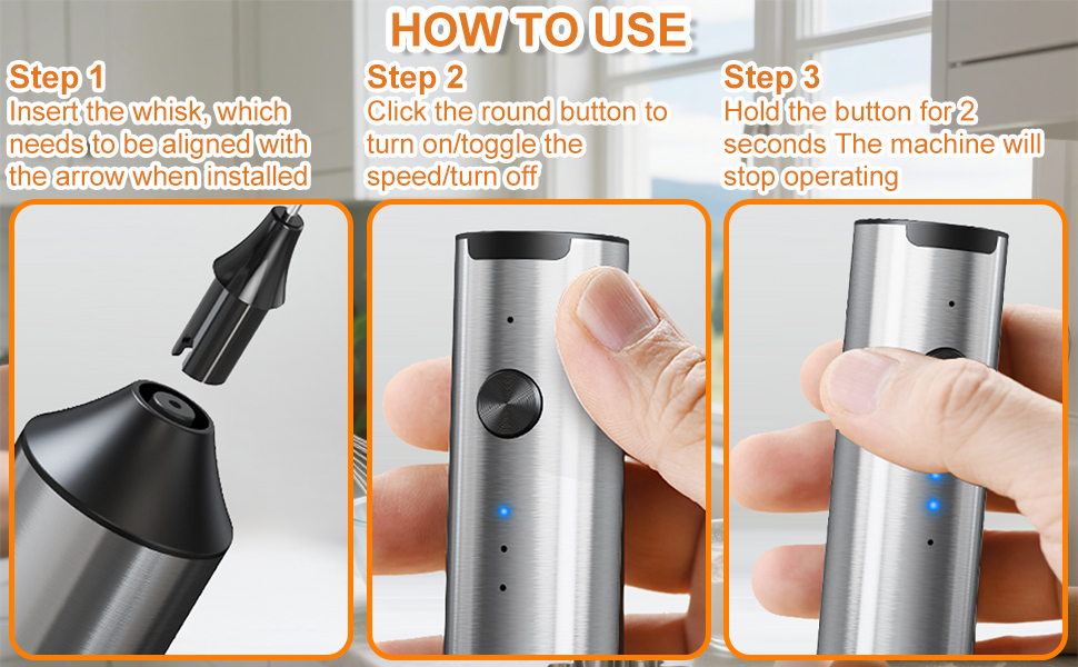 Milk Frother Handheld Foamer with Stainless Steel Stand