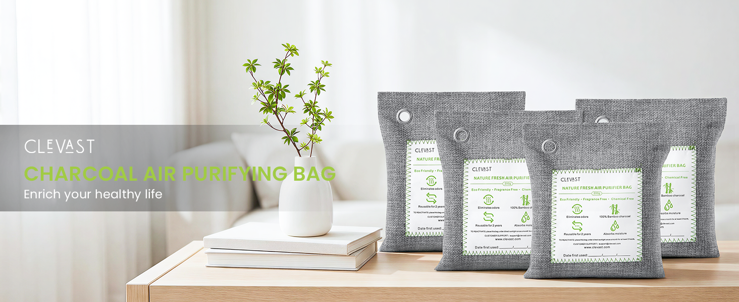 CLEVAST charcoal odor absorber 4 pack 200g each bag