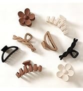 Sunolga 8PCS Hair Clips for Women, Flower Claw Clips for Thick Hair, Non-Slip Hair Accessories wi...