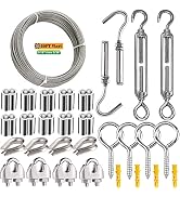 1/16 Wire Rope Kit,304 Stainless Steel Wire Cable,Vinyl Coated Aircraft Cable,7x7 Strand Core wit...