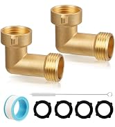 Caravista Garden Hose Elbow - RV 90 Degree Elbow Connector - 3/4" Brass Adapter with 2 Washers fo...
