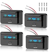 4PCS 3 Ports 12V RV USB Outlet 90W, Dual PD3.0 Type-C Quick Charge 72W & USB QC3.0 18W Panel Wall...