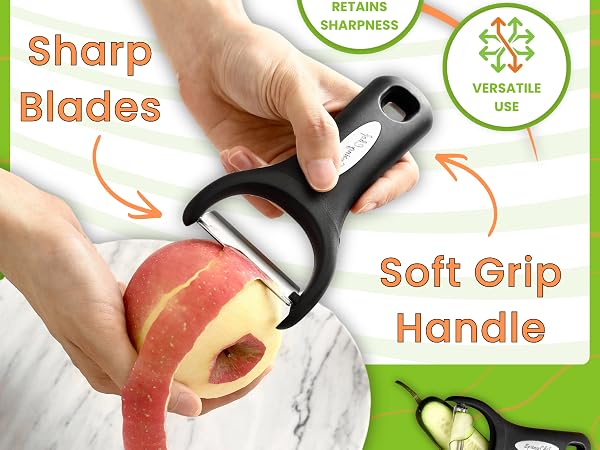 potato peeler with soft grip handle